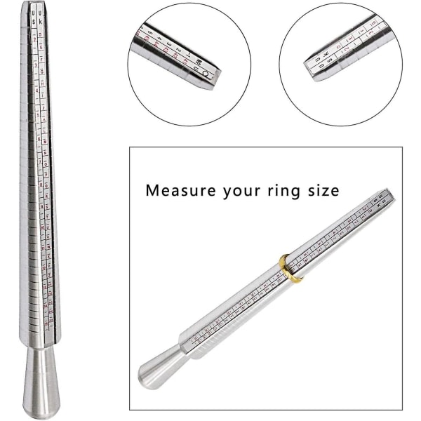 Galaxy 4 stykker Ring Sizer Tool Metall, Ring Sizing, M?tsticka Wire Wrap Ringar Verktygstillverkningssats