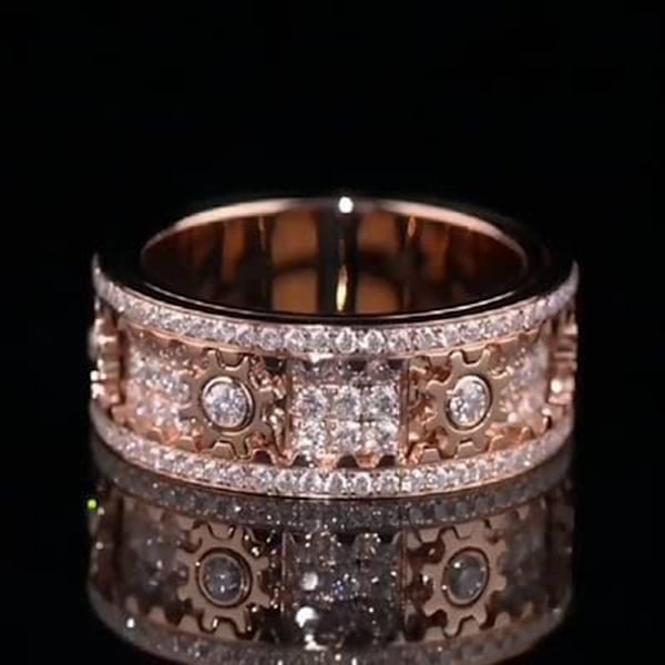 Gear Spinner Ringe Geometrisk ROSÉGULD STØRRELSE 10 STØRRELSE 10 rosé guld rose gold size 10-size 10