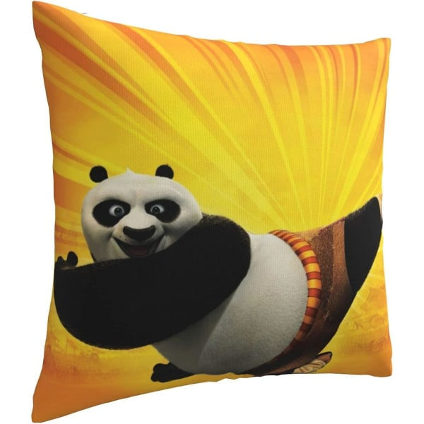 Kungfu Panda Blødt Pudebetræk 45 x 45 cm Firkantede Pudebetræk Komfortable Dekorative Pudebetræk Kast Pudebetræk Luksuriøst Pudebetræk til Sofa Soveværelse med Inv