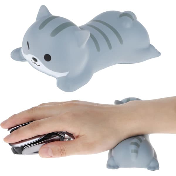 Søt musematte med håndleddsstøtte, liten katt, ergonomisk musematte med myk minneskum håndleddsstøtte, skrivebordsmatte for datamaskin, bærbar PC