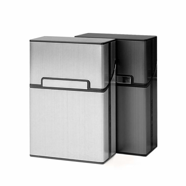 2 stk lette etui, grå sølv cigaret i aluminium