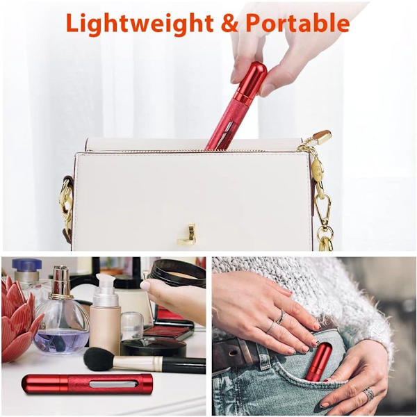 Pieces Parfym Atomizer Påfyllningsbar - Mini Parfymflaskor - Reseflaskor 12ML - Läcksäker Parfymflaska - Handbagage - 5 Färger