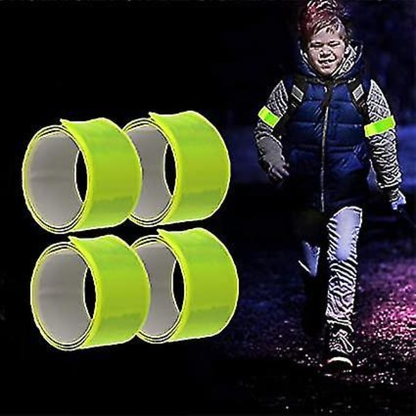 Handleds- och benreflexband 30 cm reflexband Hög synlighet Löptillbehör, 4-pack, Orange