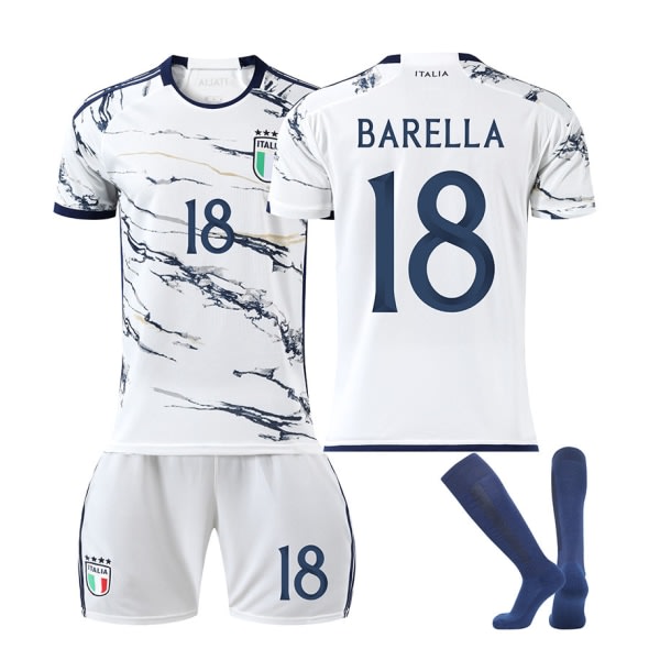 23 Europacupen Italien bortafotbollströja NR. 18 Barella trøjesæt #18