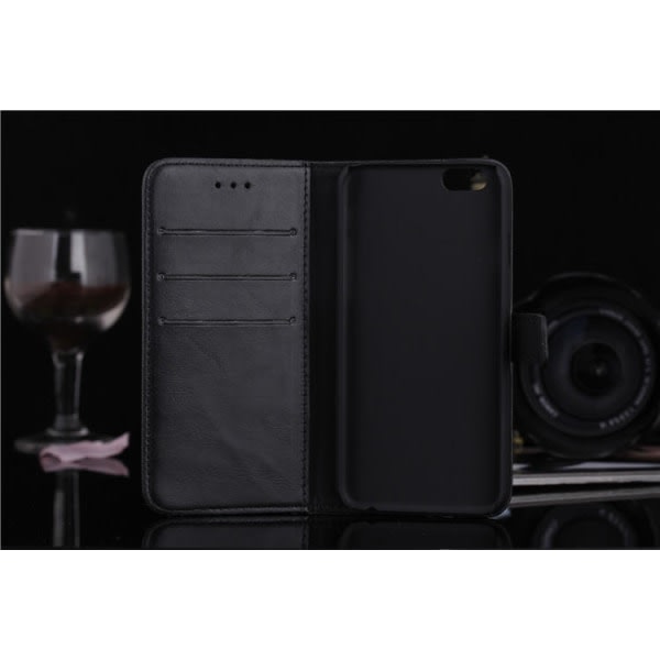 iPhone 6 / 6s Retro Wallet Case / Cover - Sort Sort