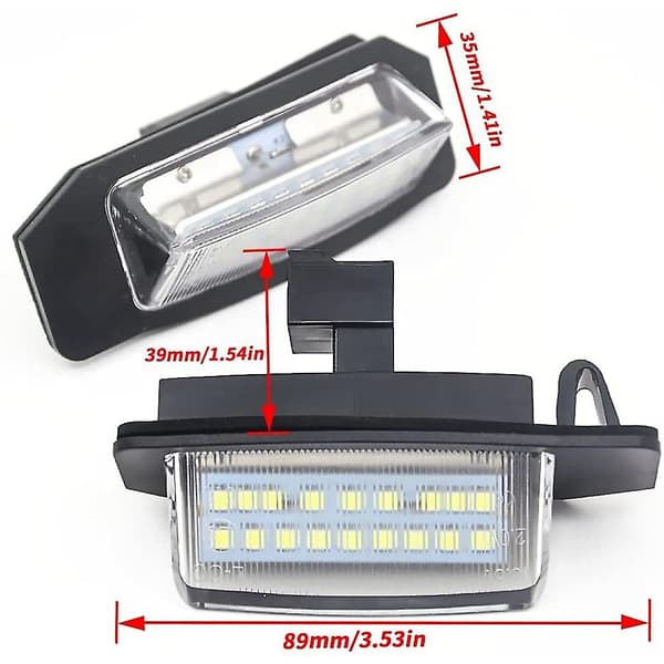 2 stk. LED-nummerpladelygter til Mitsubishi Outlander 2 3 Lancer Eclipse 3 4 Cross Galant Xpander i-MiEV DB black_yux black