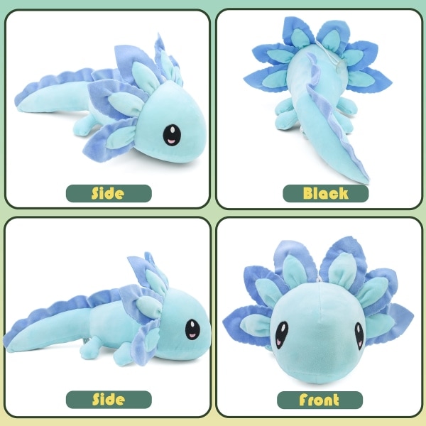 Axolotl-pehmolelu, pehmeä ja hurmaava salamandri pehmolelu Axolotl-pehmolelulahjat pojille, tytöille (sininen)