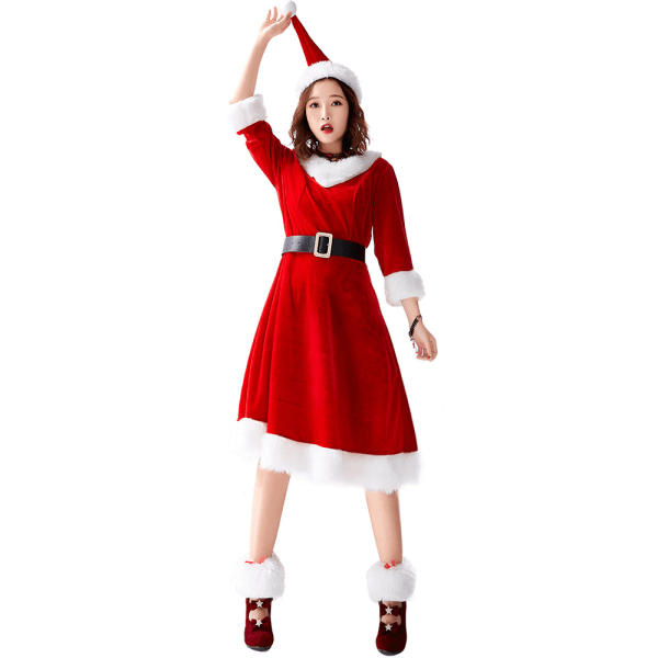 4 st Dam heinäkuu hupullinen mekko Velvet Tutu Dress Christmas Re