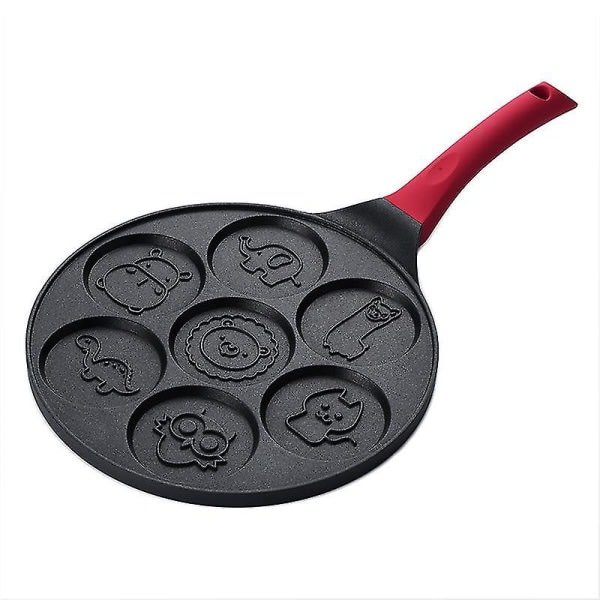 Galaxy Dyrepannekakesett med 7 unike søte former, non-stick bakeformer (svarte) Svart