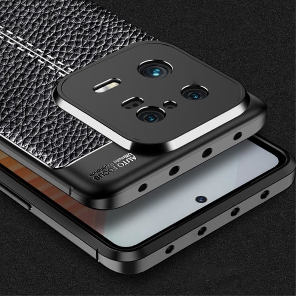 Litchi TPU-etui til Xiaomi 13 Pro 5G - Sort Sort
