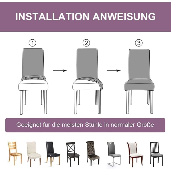 4 delar stolsöverdrag (beige), stretchig cover Modern C
