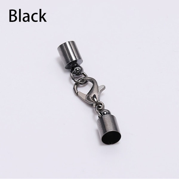 Læderrem Hummerskapslås Kroge Endestykker Smykker Armbånd Find 20 stk. Sort Black 8mm