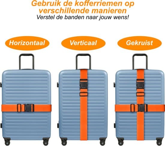 Premiumsy Bagageremmar för resväskor, 6-pack justerbara resväskbälten med 2 bagagebrickor i silikon, resetillbehör, orange