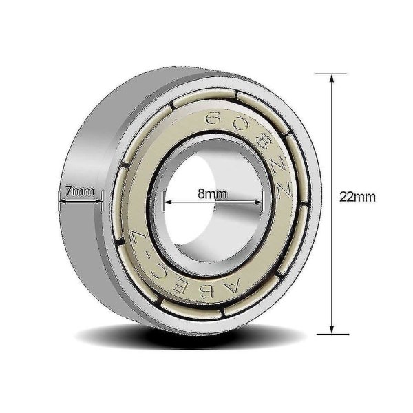 608zz Kuglelejer, Abec 7, 20 stk. Speed ​​Bearings Kvalitetslejer til ruller, skateboard, longboard, waveboard