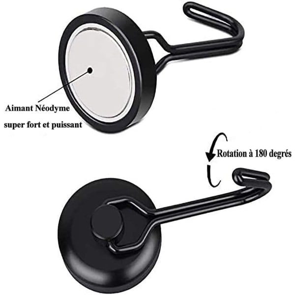 Magneettiset Koukut Vahvat Magneettiset Jääkaapin Koukut Mustat Neodyymi Kääntyvät Magneetti Koukut Magneettiset Koukut Keittiön Työtasolle Pyyhkeille Pöydälle 6 kpl