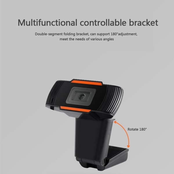 720P HD-verkkokamera 5 megapikseliä sisäänrakennettu mikrofoni USB-työpöytäverkkokamera 180° kääntyvä