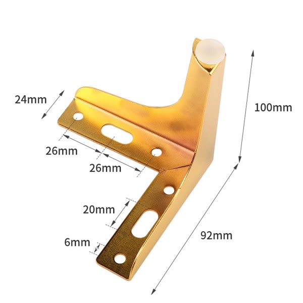 4 kultaisen metallisen kolmion muotoisen sängijalan setti DIY-huonekaluille sohvan jalat wit
