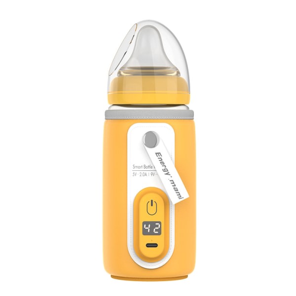 Bärbar USB flaskvärmare för baby , snabbladdning och exakt uppvärmning av bil- och reseflaska orange