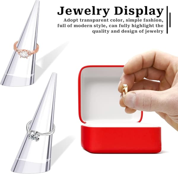 6 st Akryl Ringhållare Ringdisplay, Akryl Ringdisplayställ Set, Klar Fingerring Visningsställ Ringdisplay Monter Visningsställ för Smycken-yux