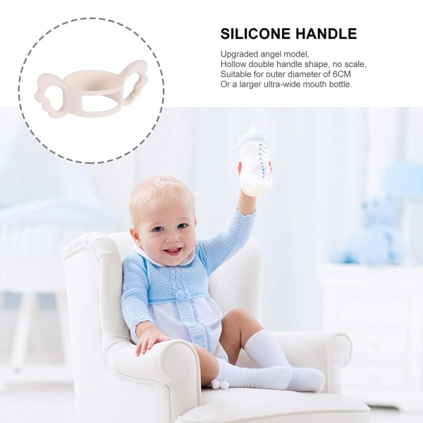 Galaxy Baby Silikon Nappflaskan Käsittelykahva 6 cm (beige) Beige