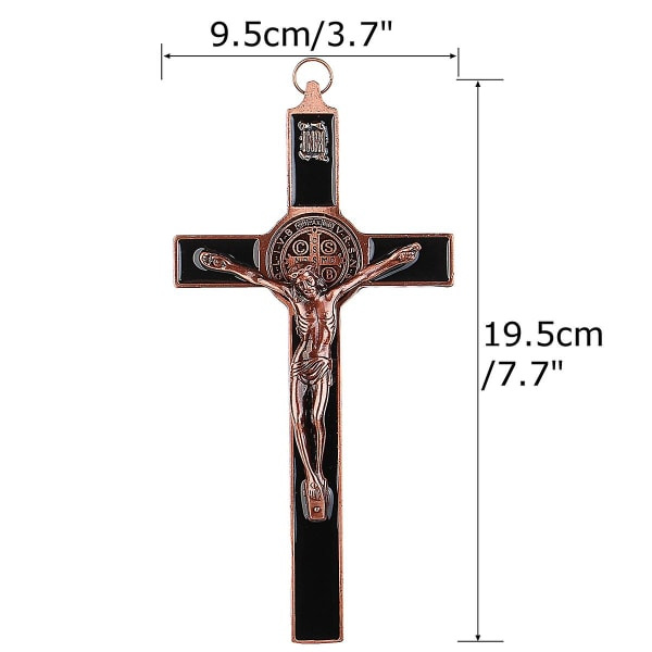 Katolskt Kors i Metallegering Krucifiks Jesus Kristus Religiøs Væghængning