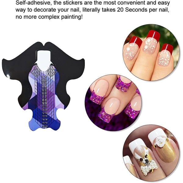 Galaxy Förpackning med 120 nagelstenciler, nail art sjablong, nagelförlängningsstencil (guldfisk)