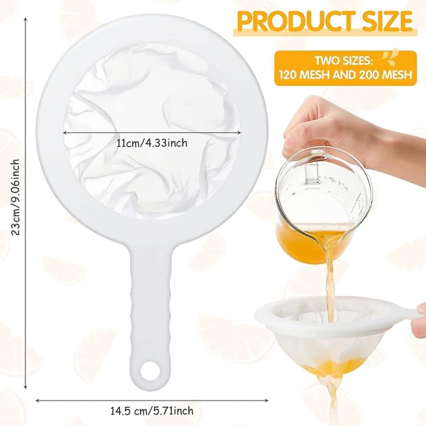 2 stk Mesh Nylon Matte Yoghurt Mesh Sil Plast (100 Mesh)