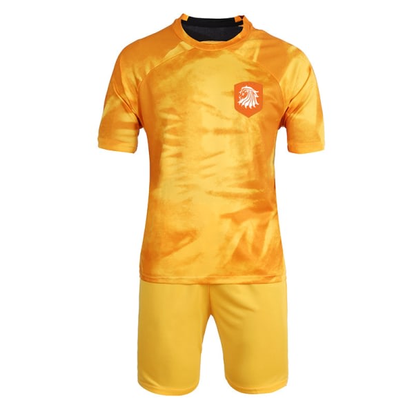 Barn-VM kortærmad T-shirt sæt til støtte for Holland, mörkgul, Lämplig for barns højde (150-160 cm)