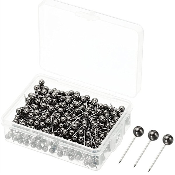 480/500 kpl Pyöreitä Push-Pin-Neuloja Metalliset Neulat Karttaneulat Korkitaululle, Metalliset Ompeľuneulat Kankaan Ompelemiseen 0.05 Silver