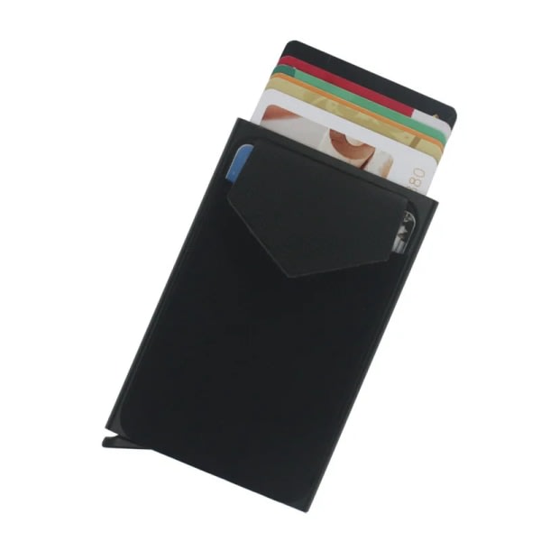 Ny kreditkortshållare modeväska Automatisk etui med cover for kort ID smartkortshållare Mode minilånbok Grå