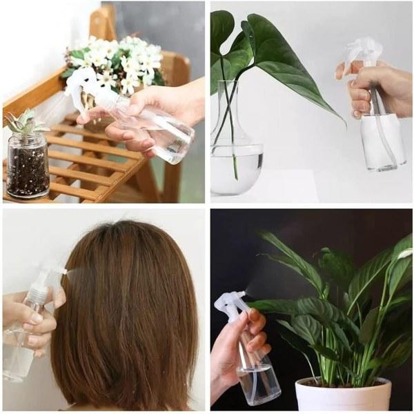 Kannettavat muoviset suihkepullot (3 kpl), suihkepullo Kasvit Kukat puutarhan kosmetiikalle 200 ml Kirkas Easy Lifecare täytettävä suihkepullo.