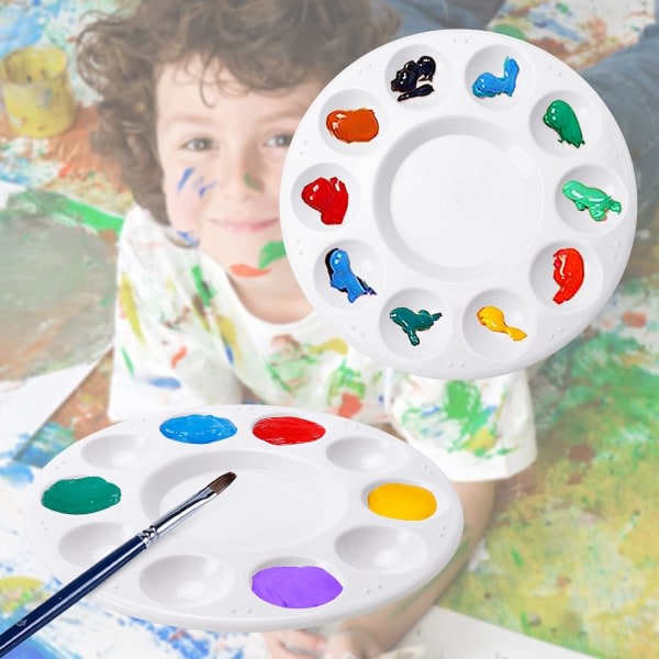 Galaxy 6-pack farvebricka-paletter Plastfarvepallar for barn og studerende
