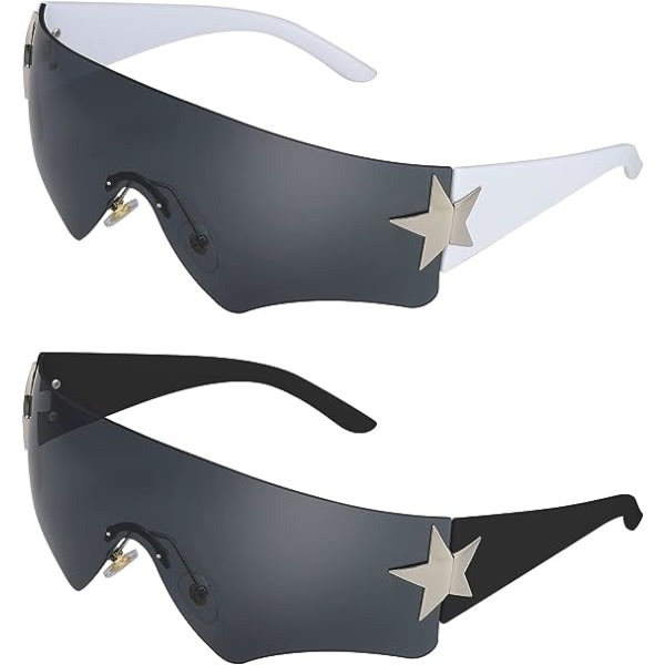 TG Ramlösa Y2K-solglasögon (svarta og vita), 2 damsurro for män