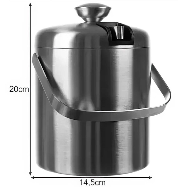 Ishink med lock - 1,3 L silver silver