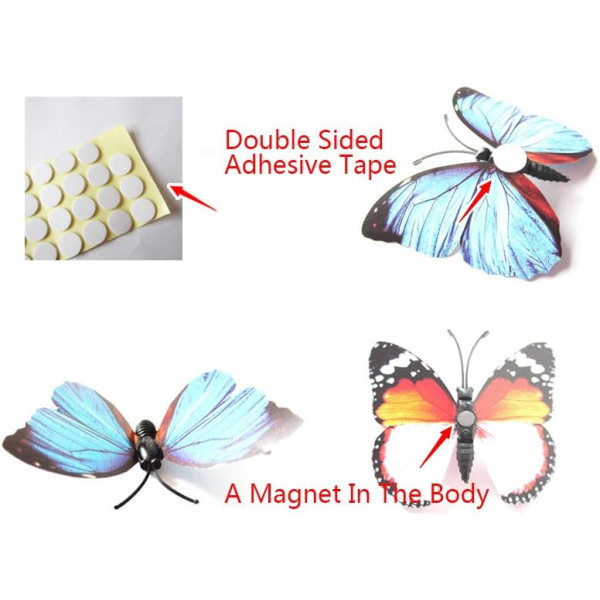 3D Fjärilar Väggdekor Väggdekal Gör det själv Fjärilsklistermärken Ta bort
