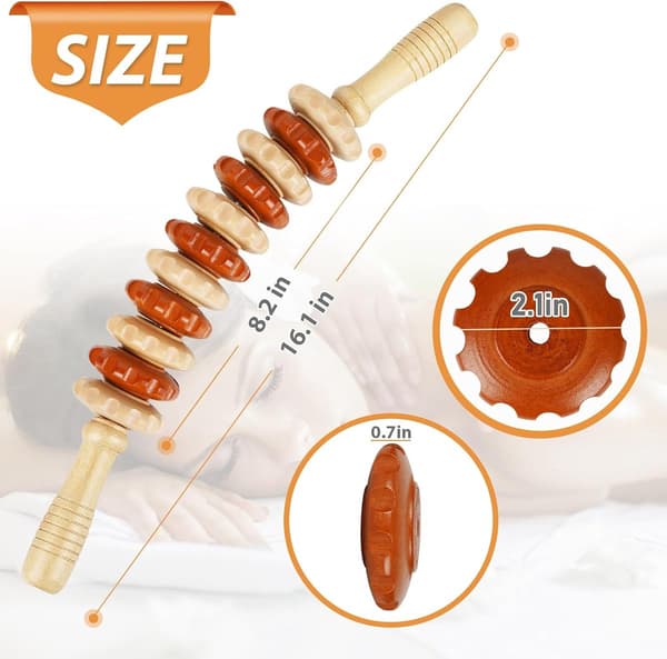 Træterapi massageværktøjer, buet lymfedrænage massager, bærbar til cellulite og muskelspændinger, 1 stk, multi