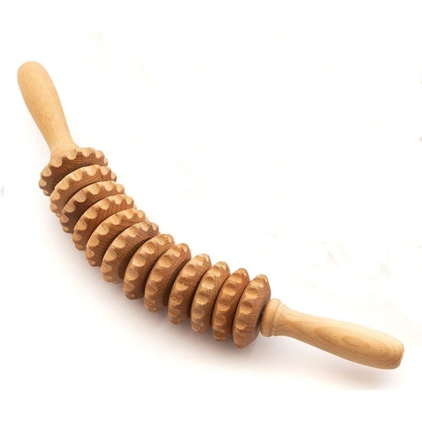 Anti-cellulite massage roller lavet af træ