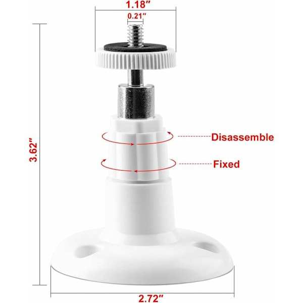 (2-pack) Väggfäste för inomhus-/utomhussäkerhetskamera, justerbart takfäste för Arlo, Arlo Pro och andra kompatibla modeller (vit)