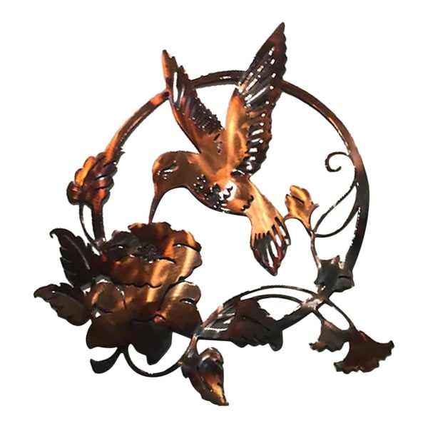 1/2 Fugl Metal Væghængt Dekoration Have Statuer Silhouette Væghængt Guld 31,5x32x0,8cm 1Sæt