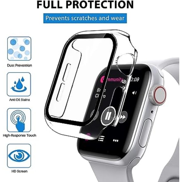 Gennemsigtig, 2-delt etui + skærmbeskyttelse til Apple Watch 40 mm
