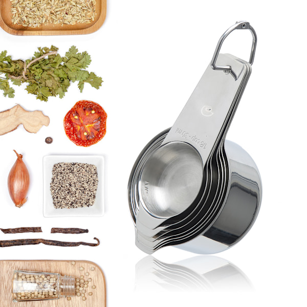 st rostfria måttkoppar för hushåll, DIY, bakning och matlagning 0.2