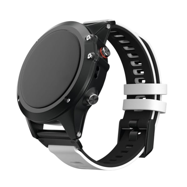 Silikonarmband Hvid & Sort til Garmin Fenix ​​5X/6X Hvid, sort