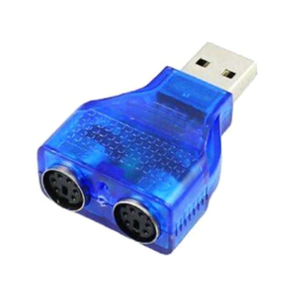 USB 2.0 till PS 2 omvandlaradapter Blå med chip för din PS/2 tangentbord/muskabel