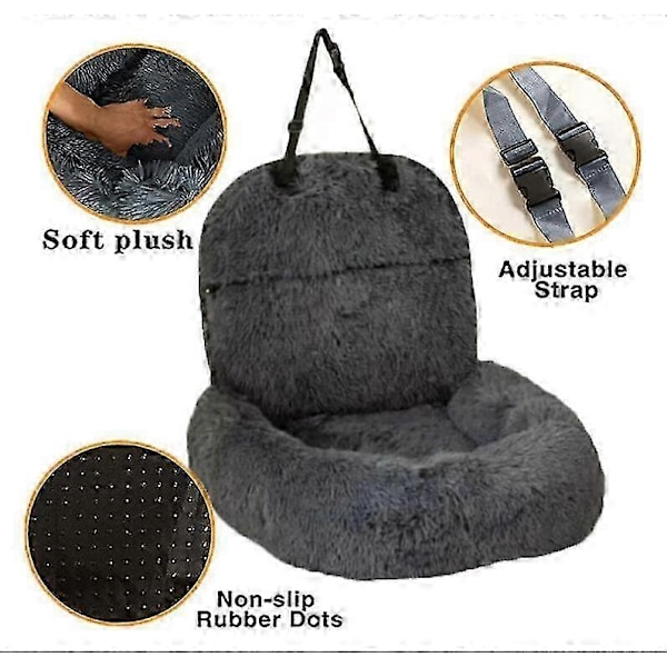 Uusi Pelsbarn Suojaava Koiranpeti Autoon, Rauhoittava Koiranpeti Autoon, Pestävä Koirantuoli - Täydellinen Dark Grey l
