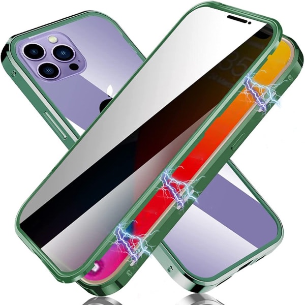 TG iPhone 14 Pro - Skyddande Magnetskal (Framsida & Baksida) Grön