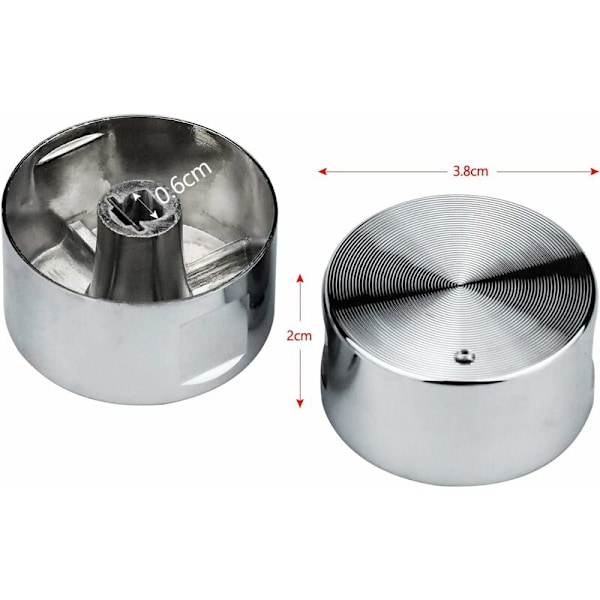 6 stk. 6 mm Universelle Gasskomfyrknotter Komfyr Ovnsplate Kontrollbryter Kontrollknotter Ovnsbryter Kokeplatetopp Overflatekontrollknotter