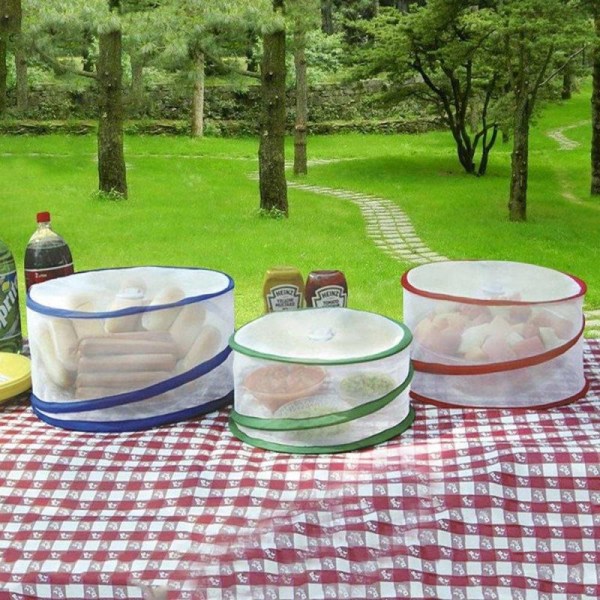 Packbar Vikbar Mesh Matöverdrag - Återanvändbar Pop-Up Matta Cloche för Kök Picknick BBQ Utomhus Matöverdrag