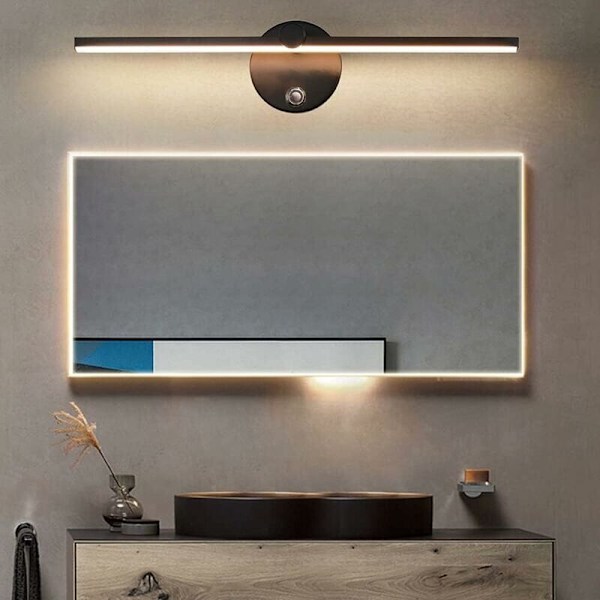 Himmennettävät LED-peilivalot kytkimellä, 300° kääntyvä kylpyhuoneen seinävalaisin LED 8W 4000K kylpyhuoneen peililamppu..DEBUNS