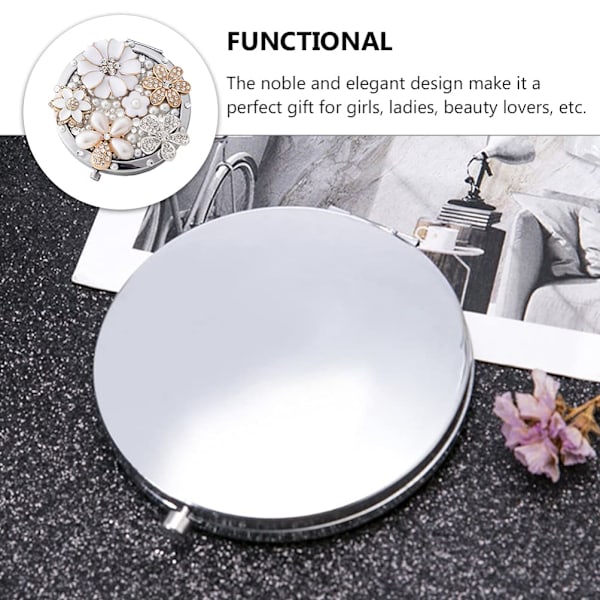 Dekorativt Kompakt Spejl Metal Glas Foldespejl Udsøgt Forstørrelsesspejl Rejsespejl Kompakt Bærbart Mini Makeup Spejl