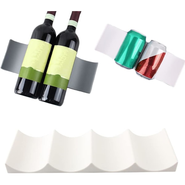 Flaskeholder til køleskab 2 stk. Flaskeholder Stabelbar Plastik Flaskeholder Vinreol Flaskeholder til Køkken Køleskab Hvid/Grå